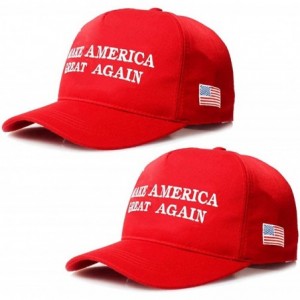 Baseball Caps 2 Packs Make America Great Again Hat Donald Trump Slogan MAGA with USA Flag Cap Adjustable Baseball Hat - CN18R...