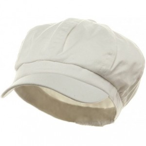 Newsboy Caps White Cotton Elastic Newsboy Caps - One size fits most - C6111L4MWB1 $19.40