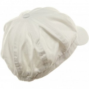 Newsboy Caps White Cotton Elastic Newsboy Caps - One size fits most - C6111L4MWB1 $11.80