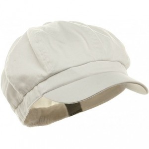 Newsboy Caps White Cotton Elastic Newsboy Caps - One size fits most - C6111L4MWB1 $11.80