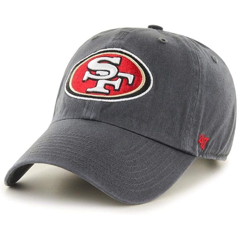 Baseball Caps San Francisco 49ers Cleanup Adjustable Hat Charcoal - C5188LE6UCE $27.06