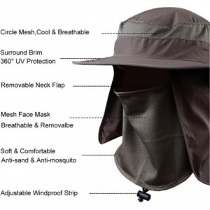 Sun Hats Unisex Fishing Hat Men Sun Protection Cap Garden Travel Lawn Work Outdoor Sports Hiking Hats Neck Flap - CA18C63URLZ...