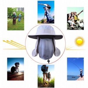 Sun Hats Unisex Fishing Hat Men Sun Protection Cap Garden Travel Lawn Work Outdoor Sports Hiking Hats Neck Flap - CA18C63URLZ...