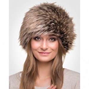 Skullies & Beanies Faux Fur Russian Hat for Women - Warm & Fun Fur Cuff Hat with Pom Pom - Hazel Wolf - CA11ON85HOB $27.26