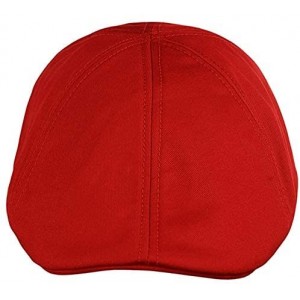 Newsboy Caps Mens 6pannel Duck Bill Curved Ivy Drivers Hat One Size(Elastic Band Closure) - Red - C0196TZUQSX $12.37