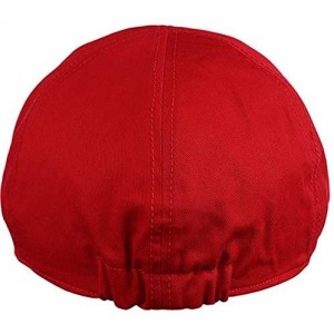 Newsboy Caps Mens 6pannel Duck Bill Curved Ivy Drivers Hat One Size(Elastic Band Closure) - Red - C0196TZUQSX $12.37