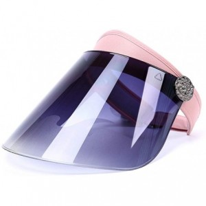 Visors Plastic UV-Shield Hat Sun-Visor Running Visor Outdoor - Pink - CS18TR3O76N $40.74