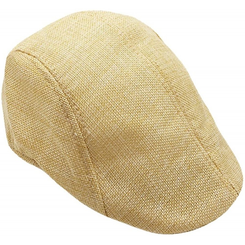 Newsboy Caps Men's Flat Cap Newsboy Ivy Irish Hats Casual Breathable Beret Summer Visor Hat Sunhat Cabbie Driving Hat - Beige...