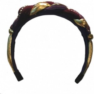 Headbands Hairband- Braided - Burgundy/Gold - C4113D5AQ81 $18.50