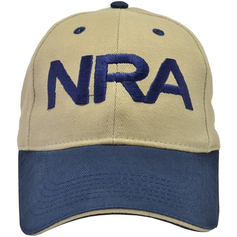 Baseball Caps NRA 100% Cotton Beige Navy Hat Blue Embroidered - C118C5SXANK $14.10