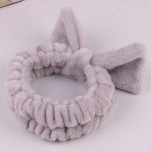 Headbands OMG Letter Bowknot Headband Face Washing Hair Band Elastic Headwear for Women Girl - Grey - Omg Series-grey - CC18N...