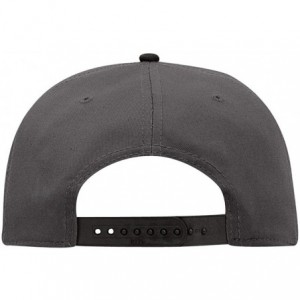 Baseball Caps SNAP Cotton Twill Round Flat Visor 6 Panel Pro Style Snapback Hat - Blk/Ch.gry/Ch.gry - CB12FN5VXTZ $14.88