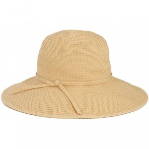 Sun Hats Women's Ribbon Crusher Medium Brim - One Size - Beige - CP118HQK90H $63.38