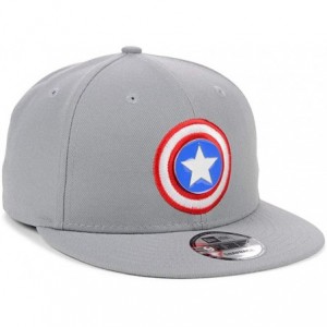 Baseball Caps Marvel Captain America Metal and Thread 9FIFTY Snapback Cap Gray - C718W3Q5QEQ $27.08