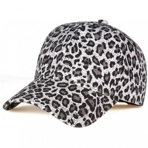 Baseball Caps Women Fashion Ponytail Messy Buns Leopard Baseball Cap Adjustable Tennis Hat Sports Snapback - Grey - CY18Q7A6A...