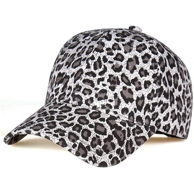 Baseball Caps Women Fashion Ponytail Messy Buns Leopard Baseball Cap Adjustable Tennis Hat Sports Snapback - Grey - CY18Q7A6A...