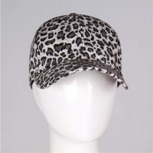 Baseball Caps Women Fashion Ponytail Messy Buns Leopard Baseball Cap Adjustable Tennis Hat Sports Snapback - Grey - CY18Q7A6A...