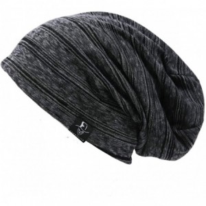 Skullies & Beanies Mens Slouchy Beanie Skull Cap Summer Thin Baggy Oversized Knit Hat B301 - B083-black - C118CKAMGWR $16.36