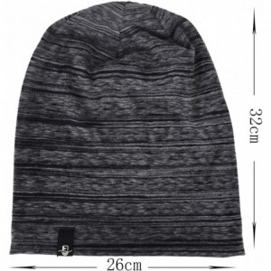 Skullies & Beanies Mens Slouchy Beanie Skull Cap Summer Thin Baggy Oversized Knit Hat B301 - B083-black - C118CKAMGWR $16.36