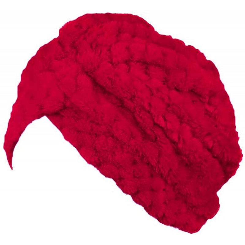 Headbands Faux Fur Turban Hair Cover One Size - Santa Baby Red - C018ZE3WMH7 $11.12