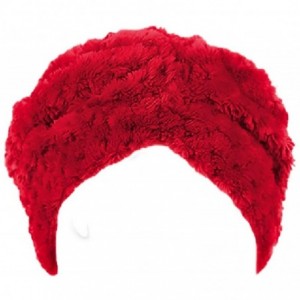 Headbands Faux Fur Turban Hair Cover One Size - Santa Baby Red - C018ZE3WMH7 $11.12