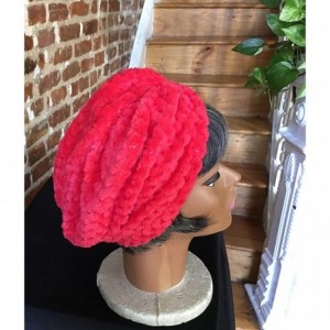 Headbands Faux Fur Turban Hair Cover One Size - Santa Baby Red - C018ZE3WMH7 $11.12