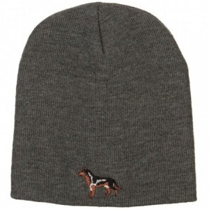 Skullies & Beanies German Shepard Dog Embroidered Knitted Short Beanie - Dk Grey - CS18KH8IETQ $23.97