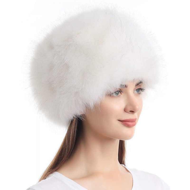 Bomber Hats Women's Winter Faux Fur Cossak Russian Style Hat - White - CD18HK6UN4S $16.82
