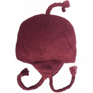 Skullies & Beanies Wool Winter Chullo Beanie Fleece Lined Toque Cap Ear Flaps Sherpa Peruvian Hat - V-41 - C6192NC5Y2G $43.67