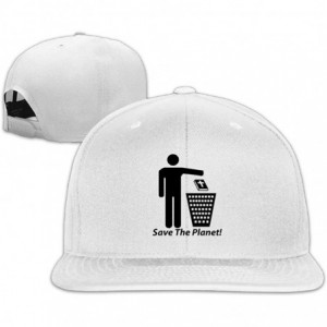 Skullies & Beanies Cap Save The Planet Funny Atheist Drawing - White - CP1887N97AY $33.79