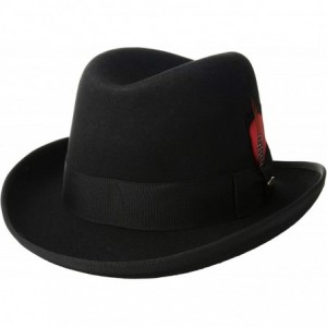 Fedoras Mens Wool Felt Winter Homburg Hat- 2XL- Black - CJ115Y73JW7 $38.44
