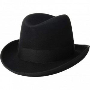 Fedoras Mens Wool Felt Winter Homburg Hat- 2XL- Black - CJ115Y73JW7 $38.44