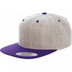 Baseball Caps Custom Hat. 6089 Snapback. Embroidered. Place Your Own Text - Heather/Purple - CQ188Z9MAC2 $50.44