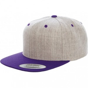 Baseball Caps Custom Hat. 6089 Snapback. Embroidered. Place Your Own Text - Heather/Purple - CQ188Z9MAC2 $21.13