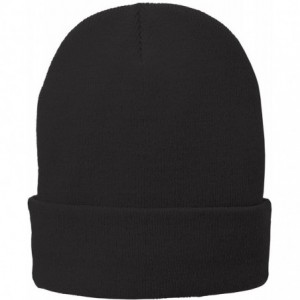 Baseball Caps Port & Company Fleece-Lined Knit Cap. CP90L - Black - CP126B164VH $8.13