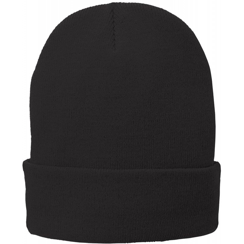Baseball Caps Port & Company Fleece-Lined Knit Cap. CP90L - Black - CP126B164VH $8.13