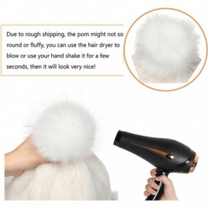 Bomber Hats Women's Faux Fur Hat Russian Cossack Pompom Cap for Winter Ski Snow - White - C718X2K2TYW $25.77