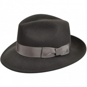 Fedoras 100% Wool Frederick Wide Brim Fedora Hat - Slate - CF12N4UWEWP $42.99