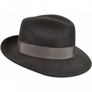 Fedoras 100% Wool Frederick Wide Brim Fedora Hat - Slate - CF12N4UWEWP $42.99