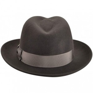 Fedoras 100% Wool Frederick Wide Brim Fedora Hat - Slate - CF12N4UWEWP $42.99