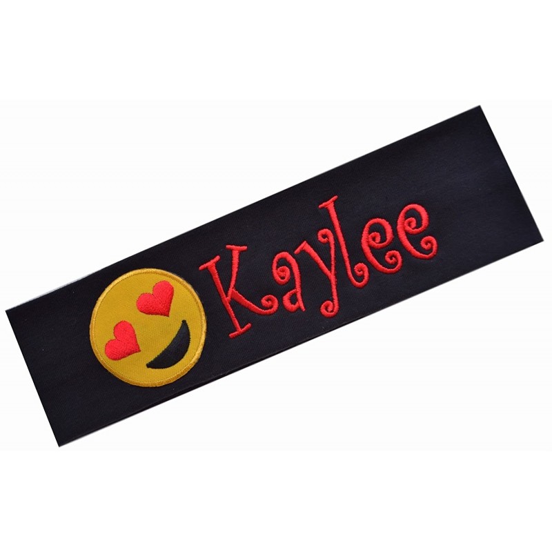 Headbands Emoji Headband Embroidered with Personalized Custom Name (RED HEADBAND) - RED HEADBAND - CE182EL2S56 $12.85