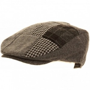 Newsboy Caps Mens Patchwork Winter Flat Cap with Wool - Black - CO11GOY8PVJ $9.41