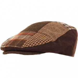Newsboy Caps Mens Patchwork Winter Flat Cap with Wool - Black - CO11GOY8PVJ $9.41