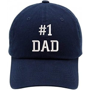Baseball Caps Number 1 Dad Embroidered Brushed Cotton Dad Hat Cap - Vc300_navy - CS18QOE599N $15.47