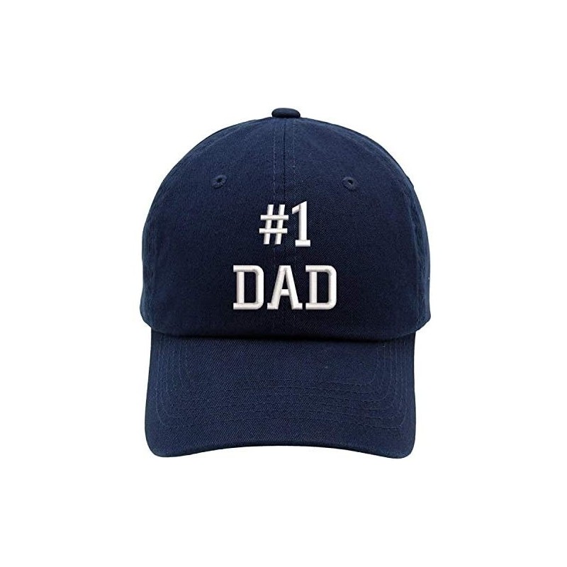 Baseball Caps Number 1 Dad Embroidered Brushed Cotton Dad Hat Cap - Vc300_navy - CS18QOE599N $15.47