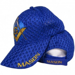 Skullies & Beanies Mason Masons Freemason Masonic Lodge Royal Blue Shadow Mesh Texture Ball Cap Hat- Multi- One Size Fits Mos...