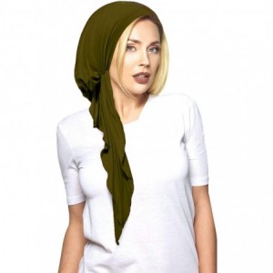 Headbands Pre-Tied Headscarf Versatile Long Ties Bandana Tichel Headwear Turban Wrap Soft Cotton - C512NZVP2M4 $19.68