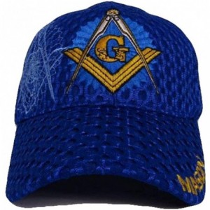 Skullies & Beanies Mason Masons Freemason Masonic Lodge Royal Blue Shadow Mesh Texture Ball Cap Hat- Multi- One Size Fits Mos...