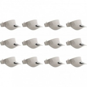 Visors 12 Pack Plain Visor Hats Adjustable Back Strap Tennis Golf Sun Hat - Gray - CY186ENA59C $30.50