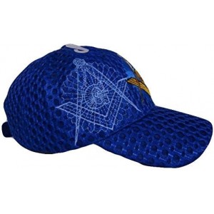 Skullies & Beanies Mason Masons Freemason Masonic Lodge Royal Blue Shadow Mesh Texture Ball Cap Hat- Multi- One Size Fits Mos...